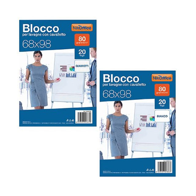 nikoffice blocco 68 x 98 fogli bianchi lavagna ean 8033593028863
