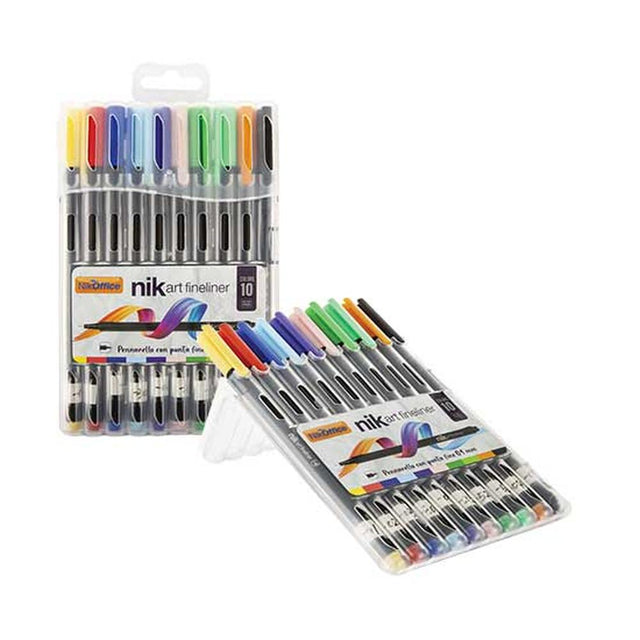 nikoffice fineliner punta fine 04 mm 10 colori assortiti ean 8051818035076