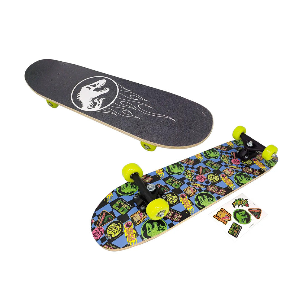 o d s jurassic world skateboard da 712 cm con foglio di adesivi ean 8017293353166