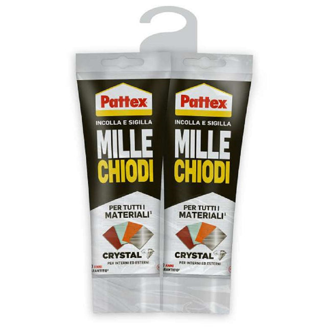pattex pattex millechiodi crystal adesivo sigillante 2x90 gr ean 8004630933334