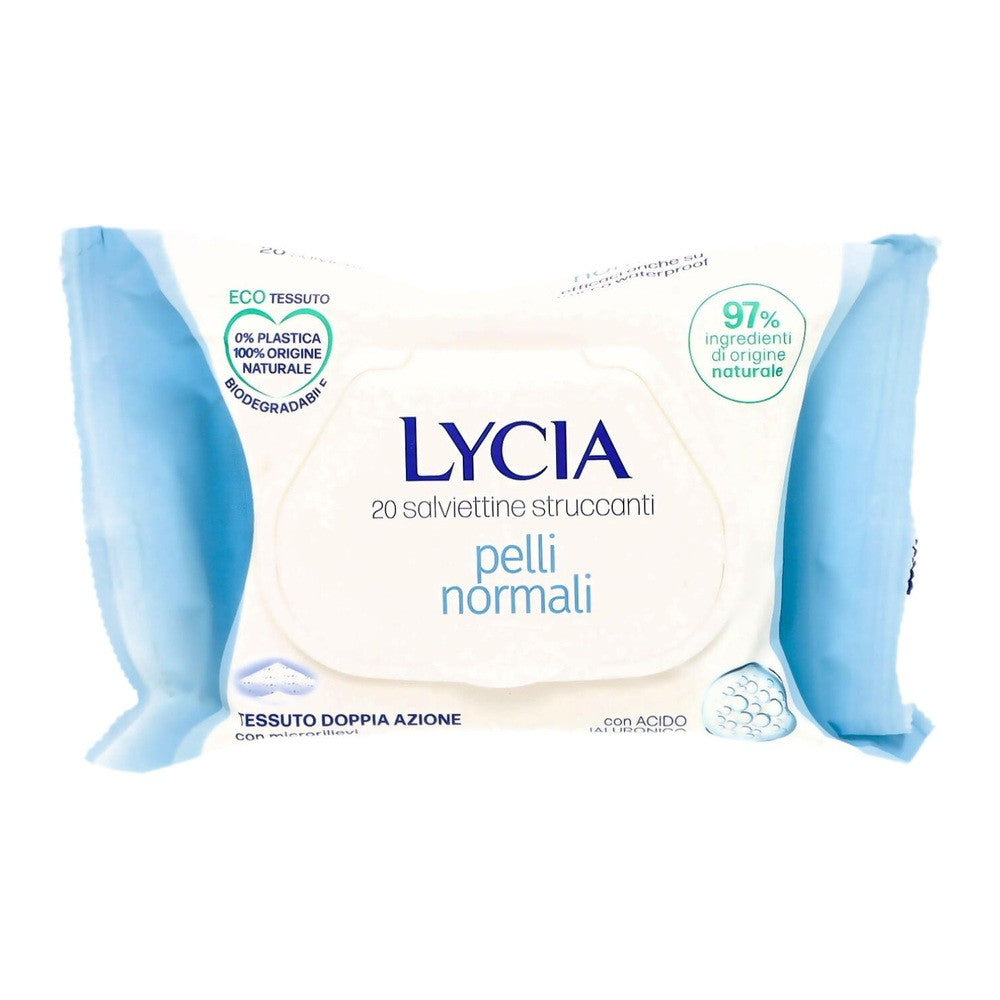 sodalco lycia salviette struccanti con acido ialuronico 20 ean 8002340315334