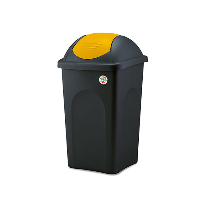immagine-1-stefanplast-pattumiera-basculante-60lt-con-coperchio-giallo-ean-8003507702035