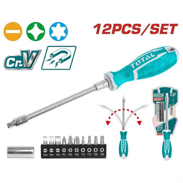 total cacciavite multifunzione set con adattatore 10 punte ean 6925582192773
