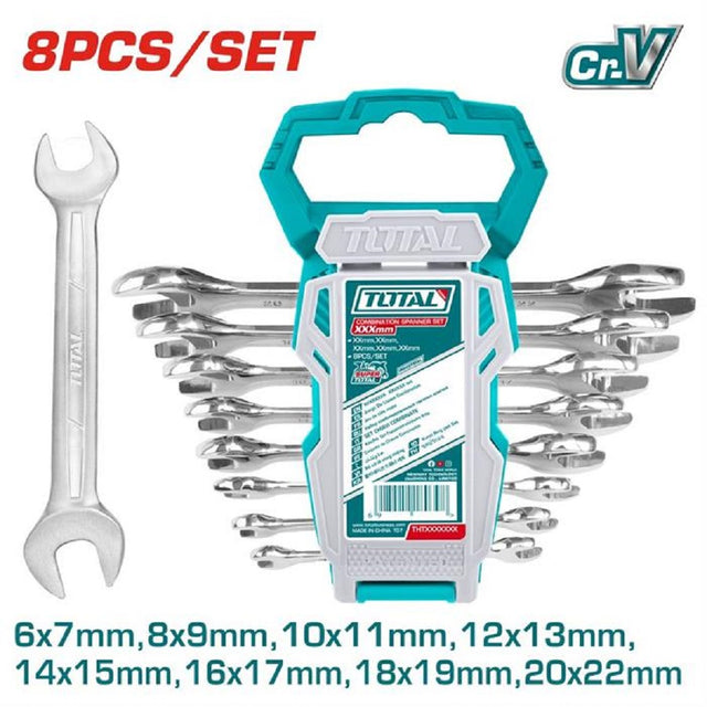 total chiavi a forchetta aperte total 6 22 mm set 8 pz ean 6925582181890