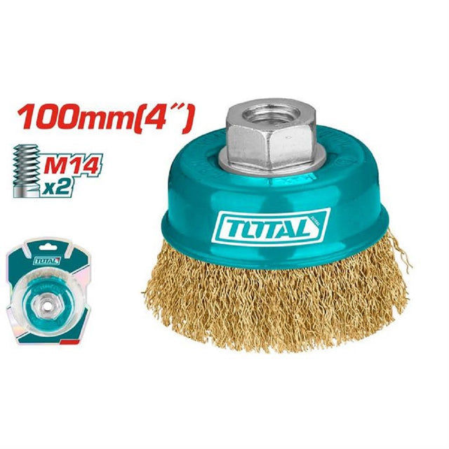 total spazzola a tazza 10 cm ottone attacco m14 total ean 6925582172232