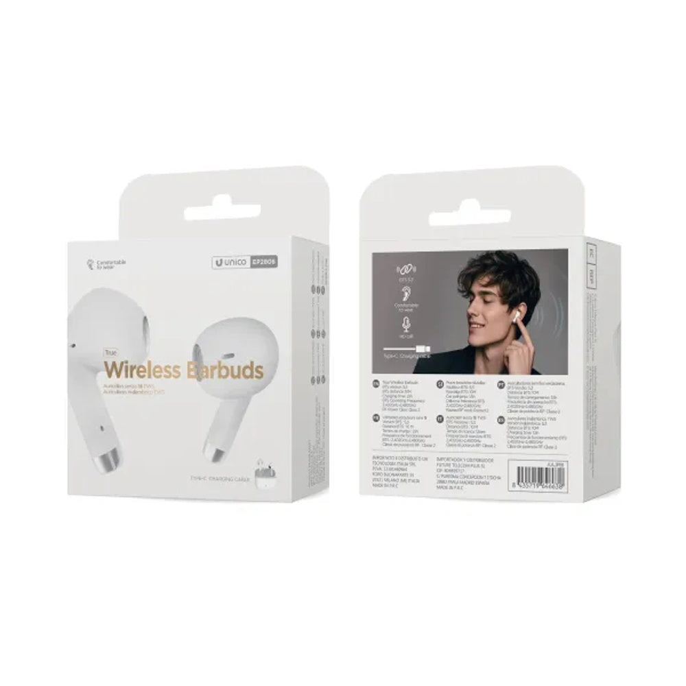 unico auricolari wireless bluetooth 5 3 bianco ean 8435719624650