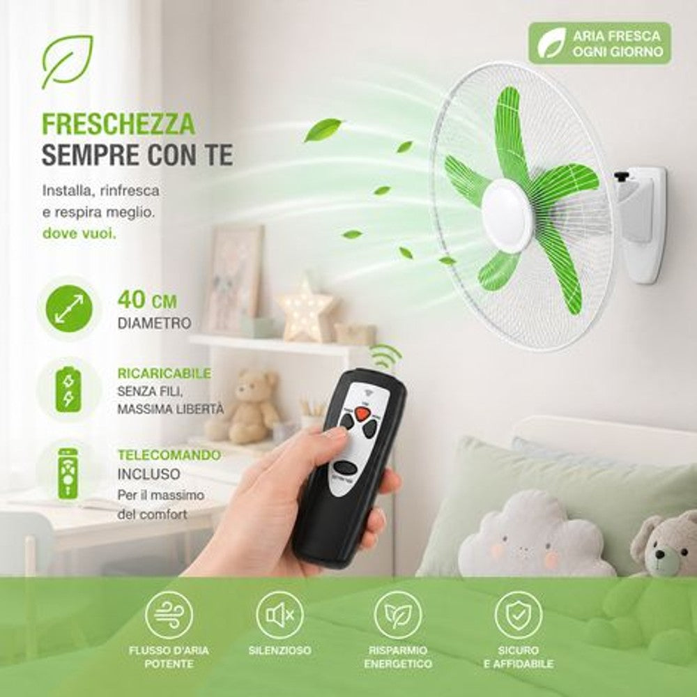 bakaji ventilatore 5in1 45cm 55w ricaric ctel ean 8024972154747