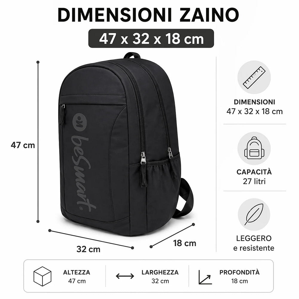 be smart zaino cooly teen be smart nero ean 8023650060073