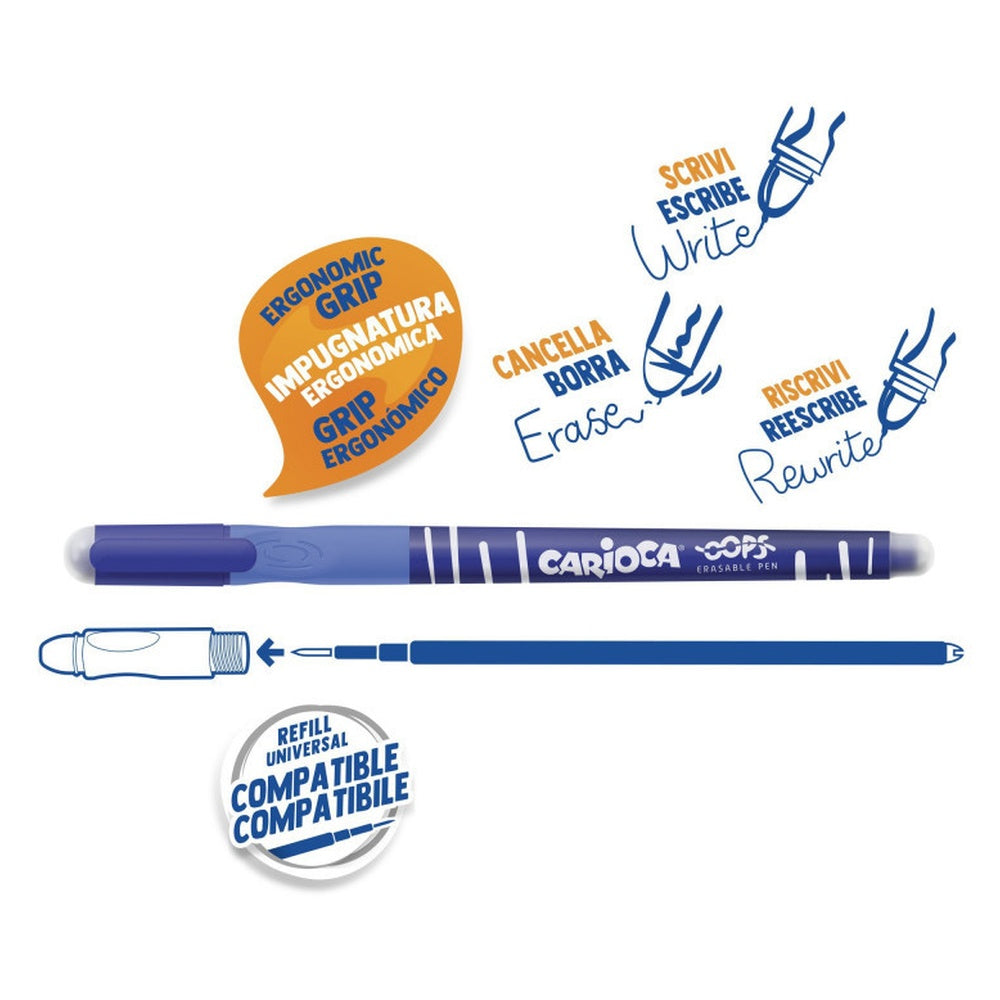 carioca penna carioca cancellabile ops blu con cappuccio ean 8003511420369