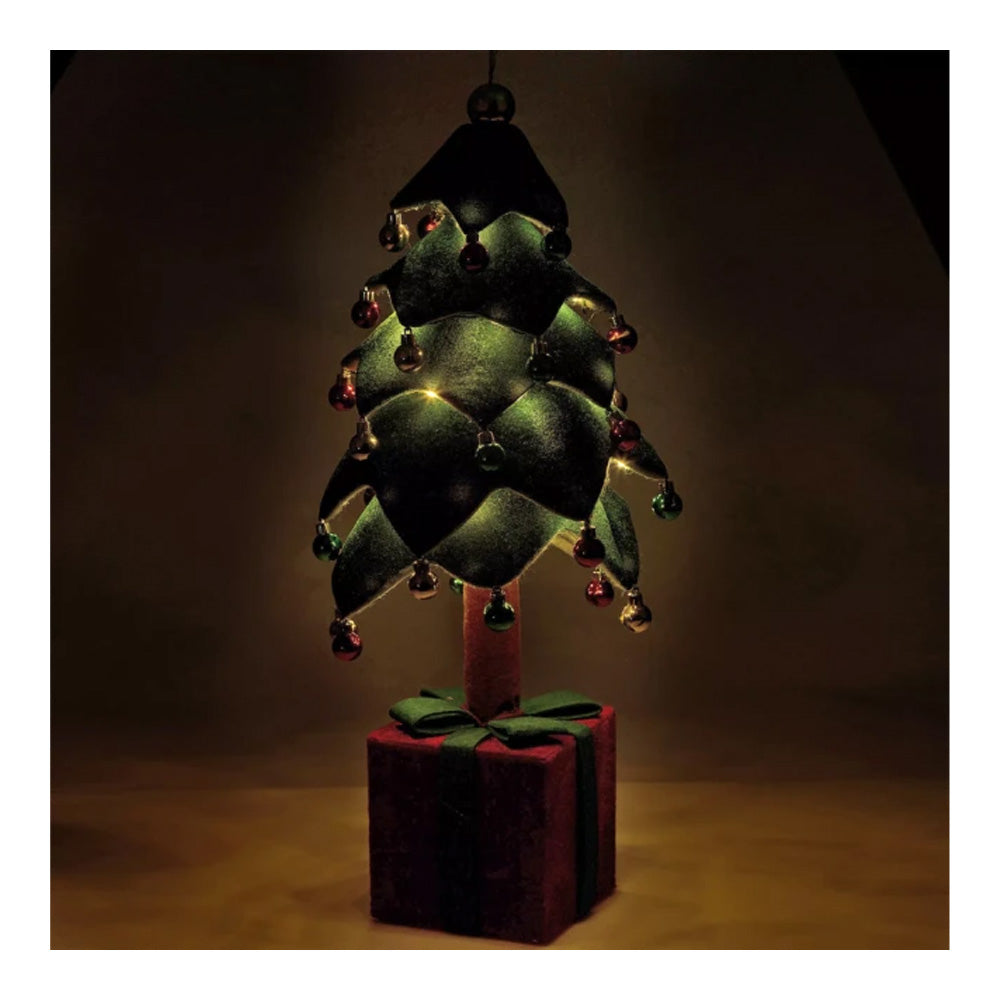 christmas collection albero pieghevole 60cm in velluto con luci ean 8056378427712