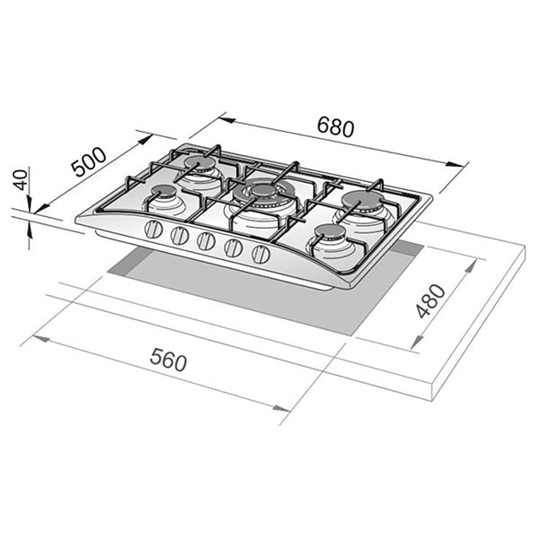 de longhi piano cottura country 70cm de longhi avf57pro ean 8004399037670