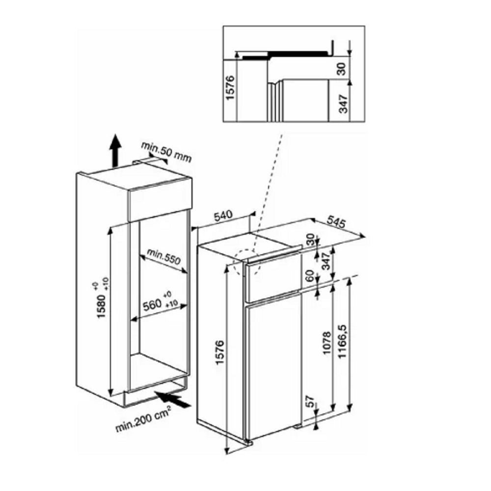 indesit frigo da incasso indesit 2 porte 54x157 cm ean 8050147670989