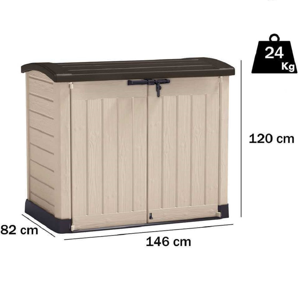 keter armadio portattrezzi out arc beige 146x82x120 ean 7290106922648