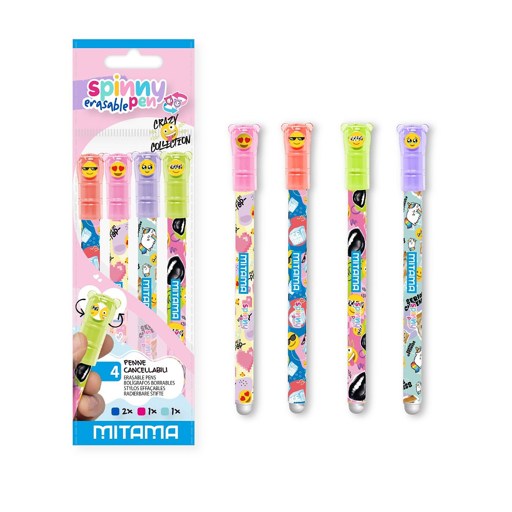 mitama penna cancellabile spinny crazy 4 pz assortiti ean 8026624639756
