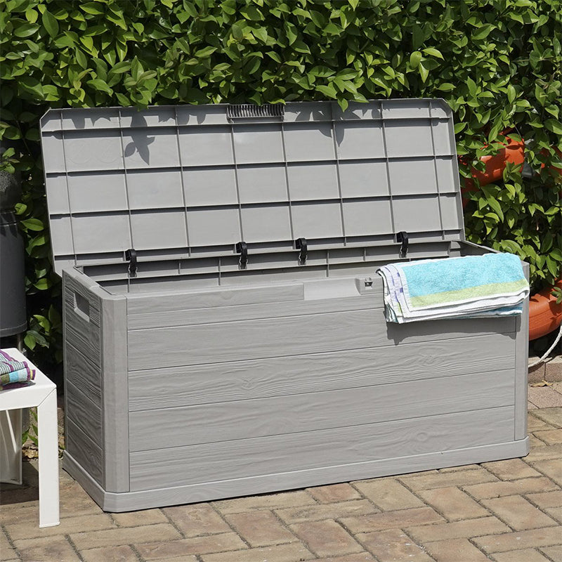 plastmeccanica baule woodys line in resina grigio 117x45x56cm ean 8009371903059
