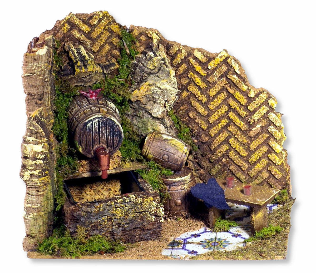 rossi rosa osteria con botti e pompa per presepe 20x14x16 cm ean 8018623115232
