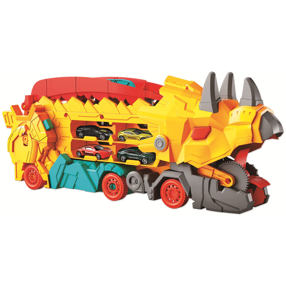 rs toys pista lancio dino truck street convoy con 2 auto ean 8004817122209