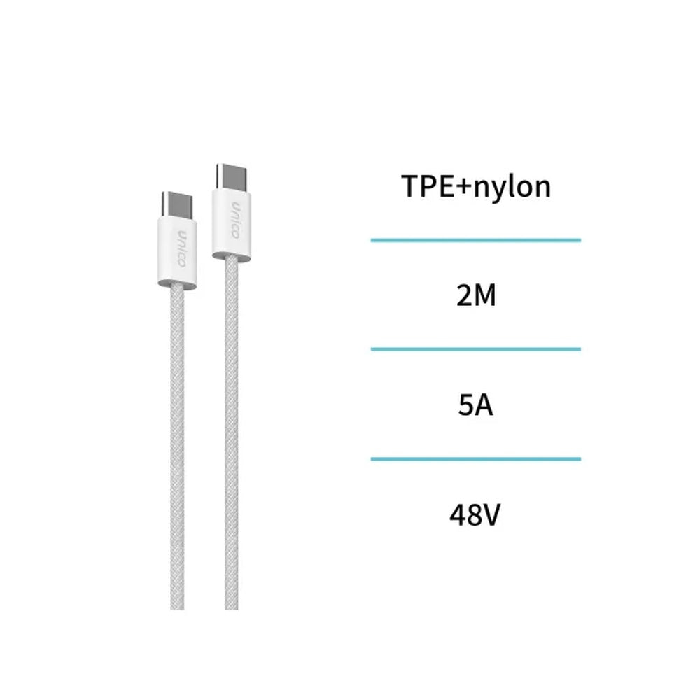 unico cavo usb c 5a 2 mt 240 w alta densita bianco ean 8435719613999