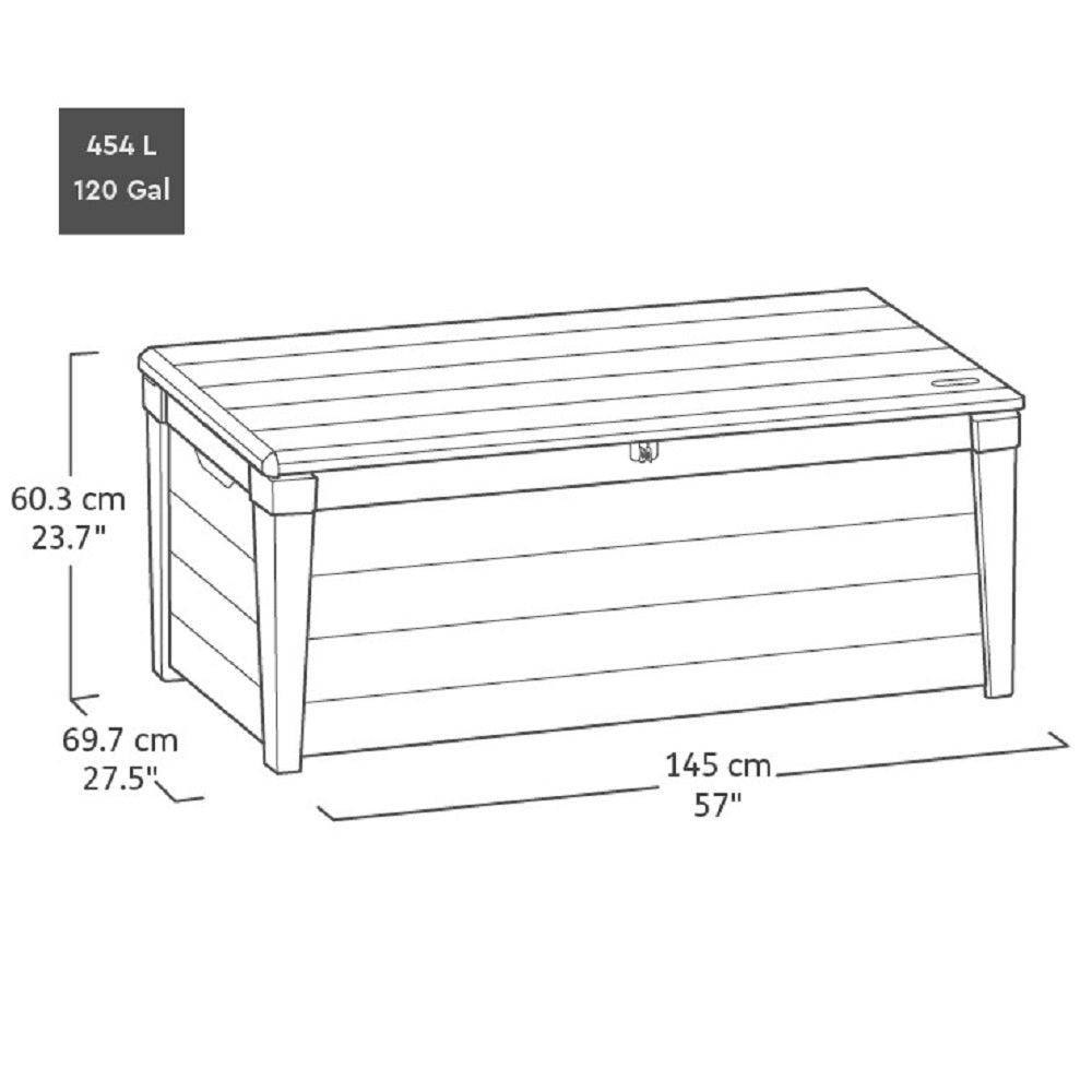 Baule In Resina Brightwood Marrone 145x69x60