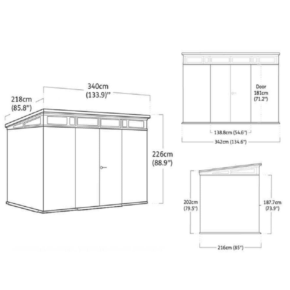 Casetta Artisan Duotech Grigio 342x218x226 Cm