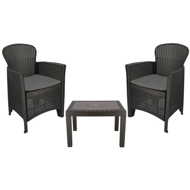 Set Da Giardino Akita In Resina Rattan Antracite