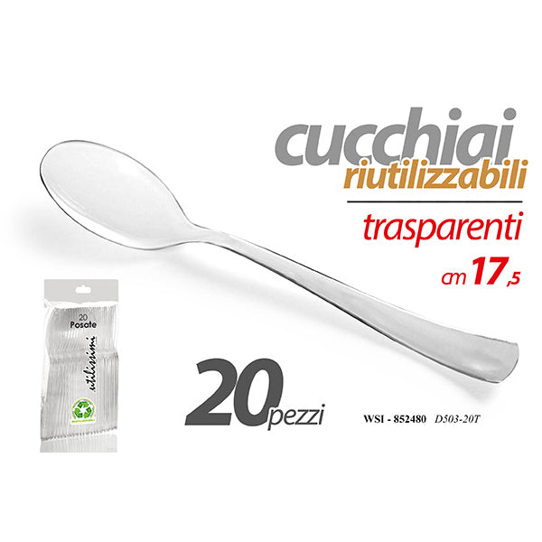 nbr cucchiai 175cm 20pz trasparenti ean 8025569852480