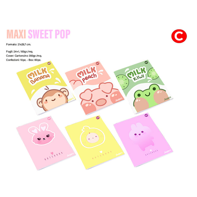Quaderno A4 Sweet Pop Pacco 10 PZ Assortiti Rigatura C