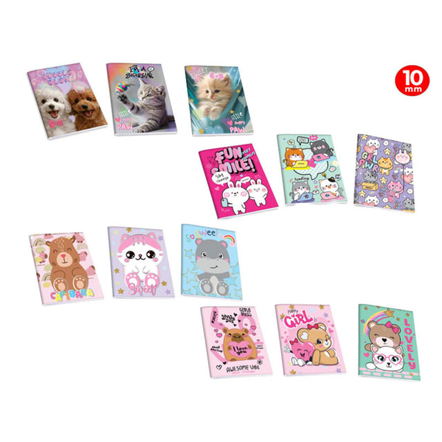 Quaderni A4 Active Girl Pacco 3 PZ Assortiti Rigatura 4 mm