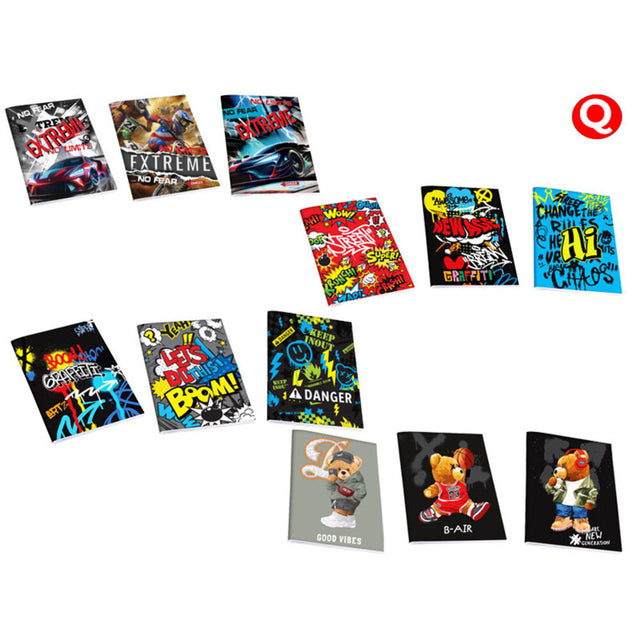 Quaderno A4 Active Boy Pacco 3 PZ Assortiti Rigatura Q