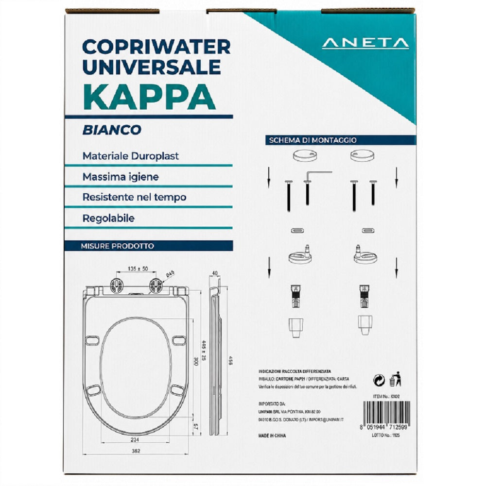 Copriwater Kappa Bianco 45,2x36,2 Cm 2,2 Kg
