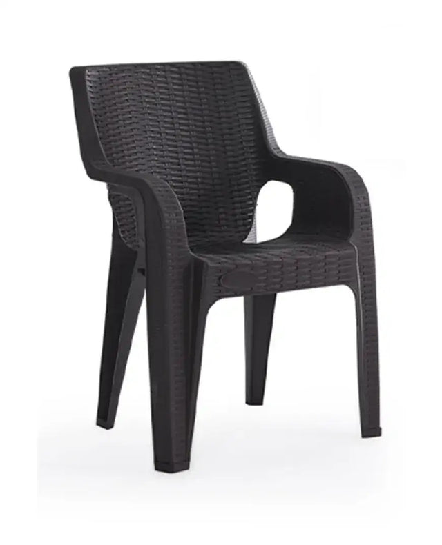mirada poltrona tiger in resina effetto rattan antracite ean 9972015092091