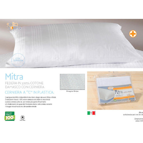 Coppia Federe 2pz Mitra Con Cerniera E Fascia