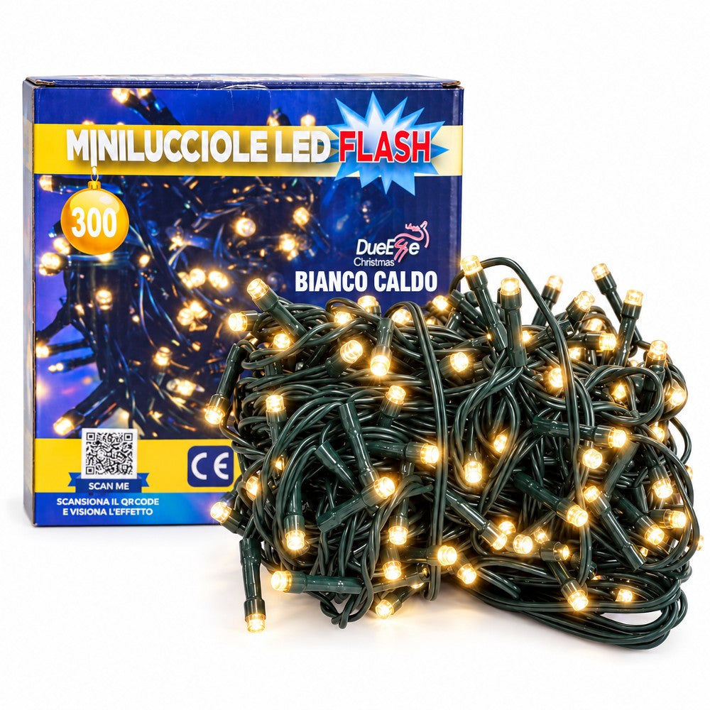 Luci di Natale Minilucciole 300 Led Bianco Caldo - immagine 2
