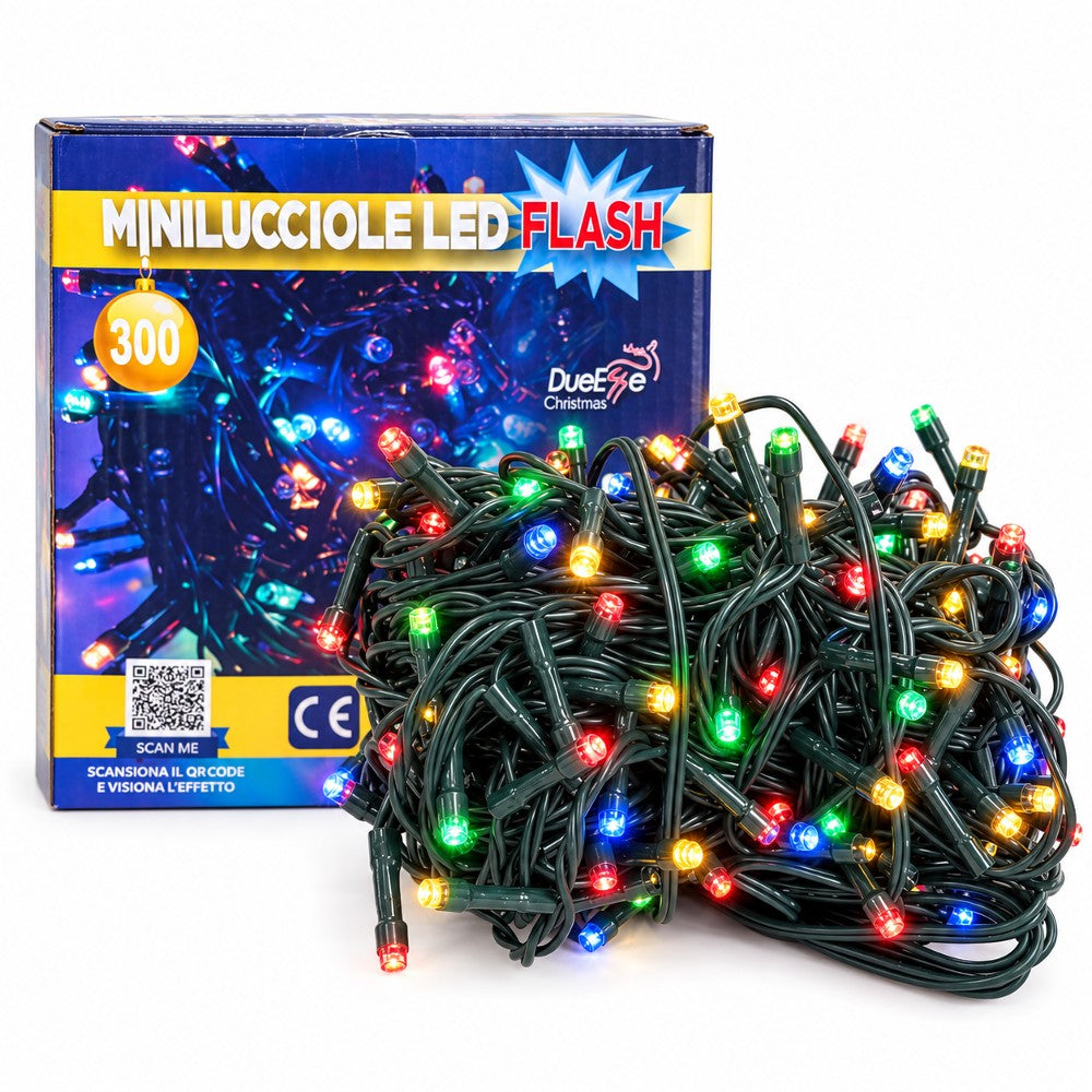 Luci di Natale 300 Led Multicolor Cavo Verde - immagine 2