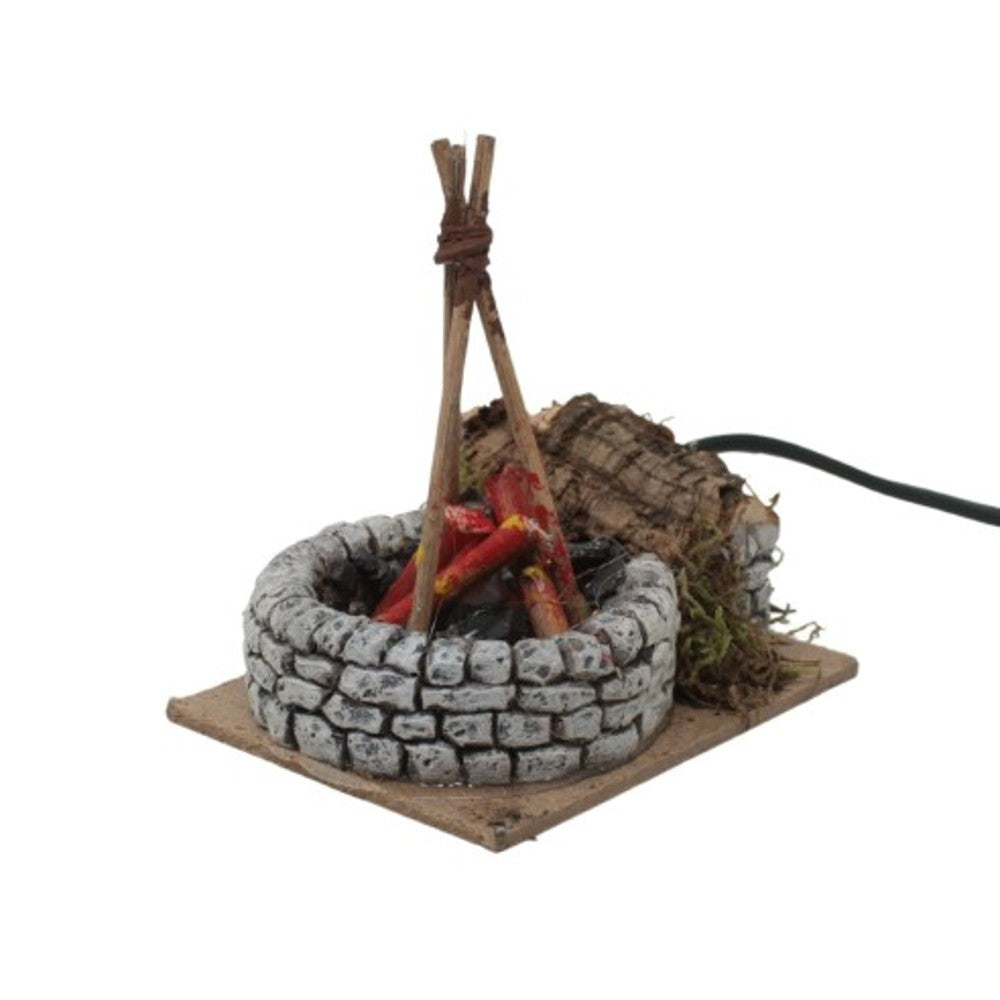 Fuoco con lampada effetto fiamma per presepe - immagine 3