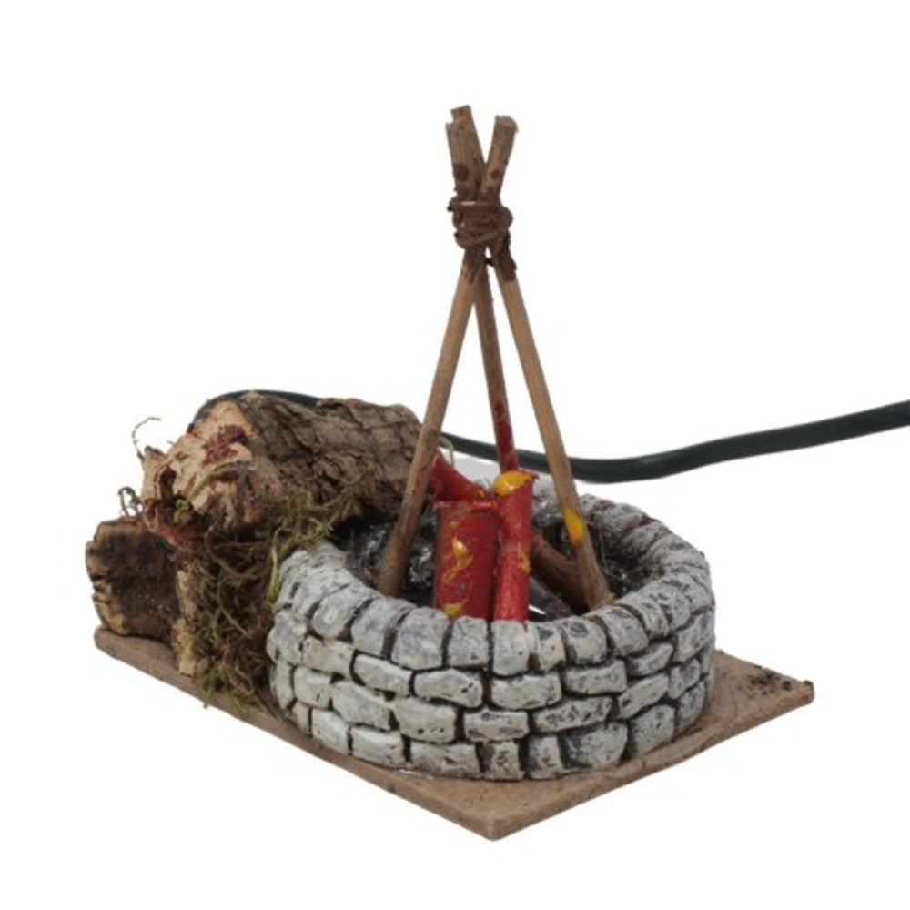 Fuoco con lampada effetto fiamma per presepe - immagine 4