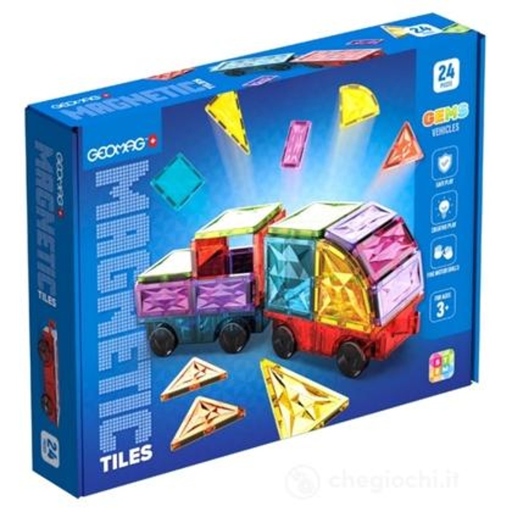 GEOMAG TILES MAGNETIC VEICOLI 24 PEZZI