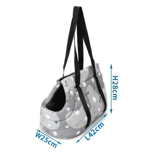 Borsa trasportino imbottita grigia 42x25x28 cm
