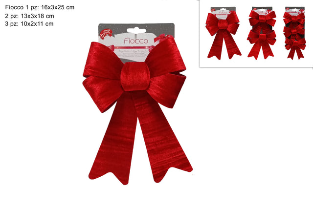 FIOCCO VELLUTO ROSSO 3 pezzi
