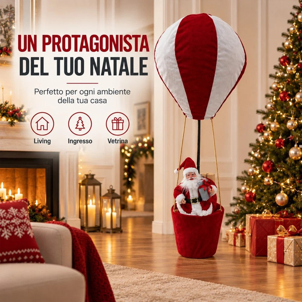 Mongolfiera con Babbo Natale 40x40xH.97 cm - immagine 5