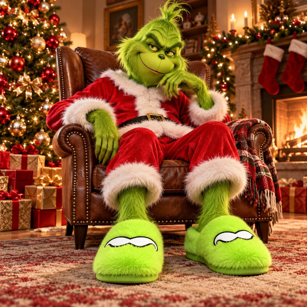 Pantofole Guastafeste di natale Verde TG. 36-41 Assortite - immagine 2