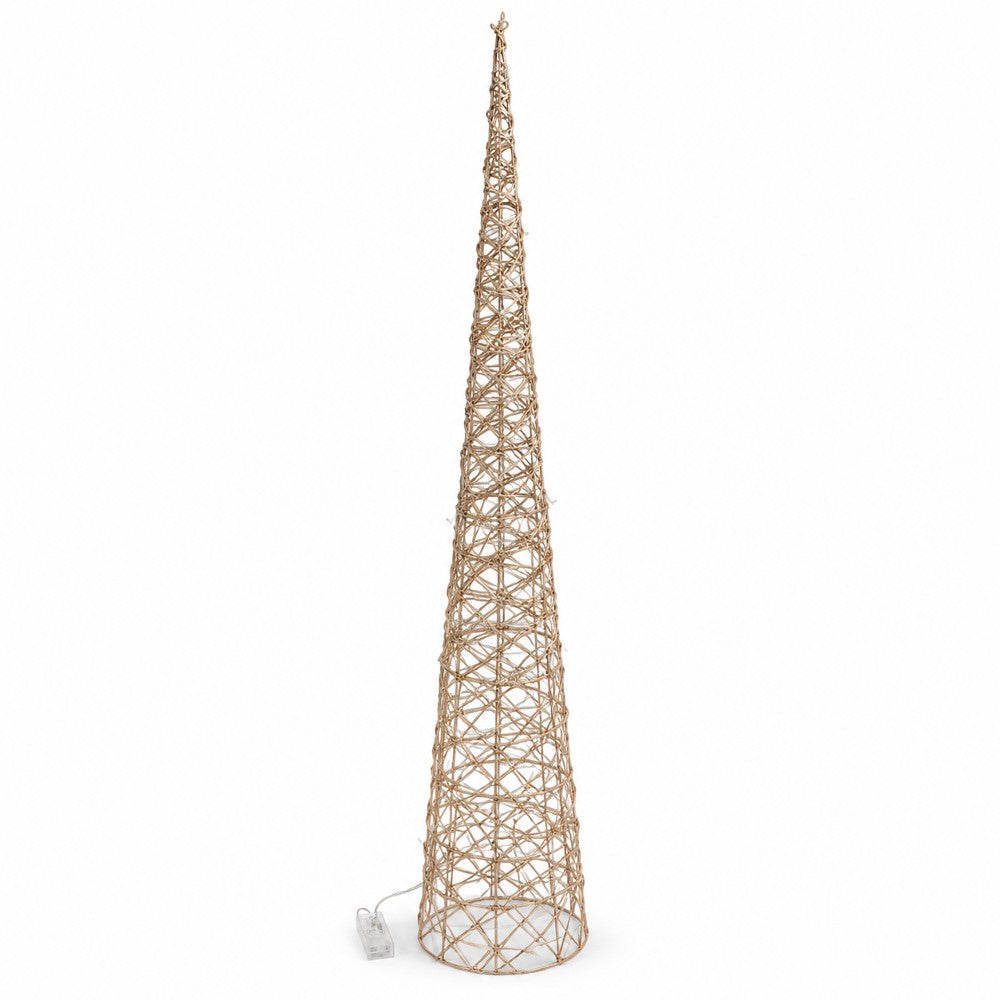 Cono Decorazione Natalizia 600 LED Oro 28x28x150 cm