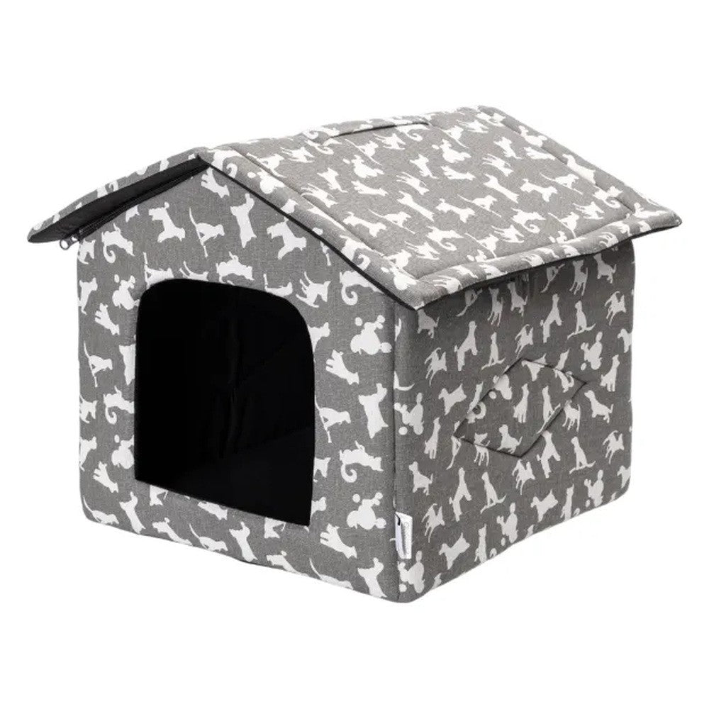 Cuccia a casetta in tessuto, fantasie assortite 53x50x43 cm - immagine 2
