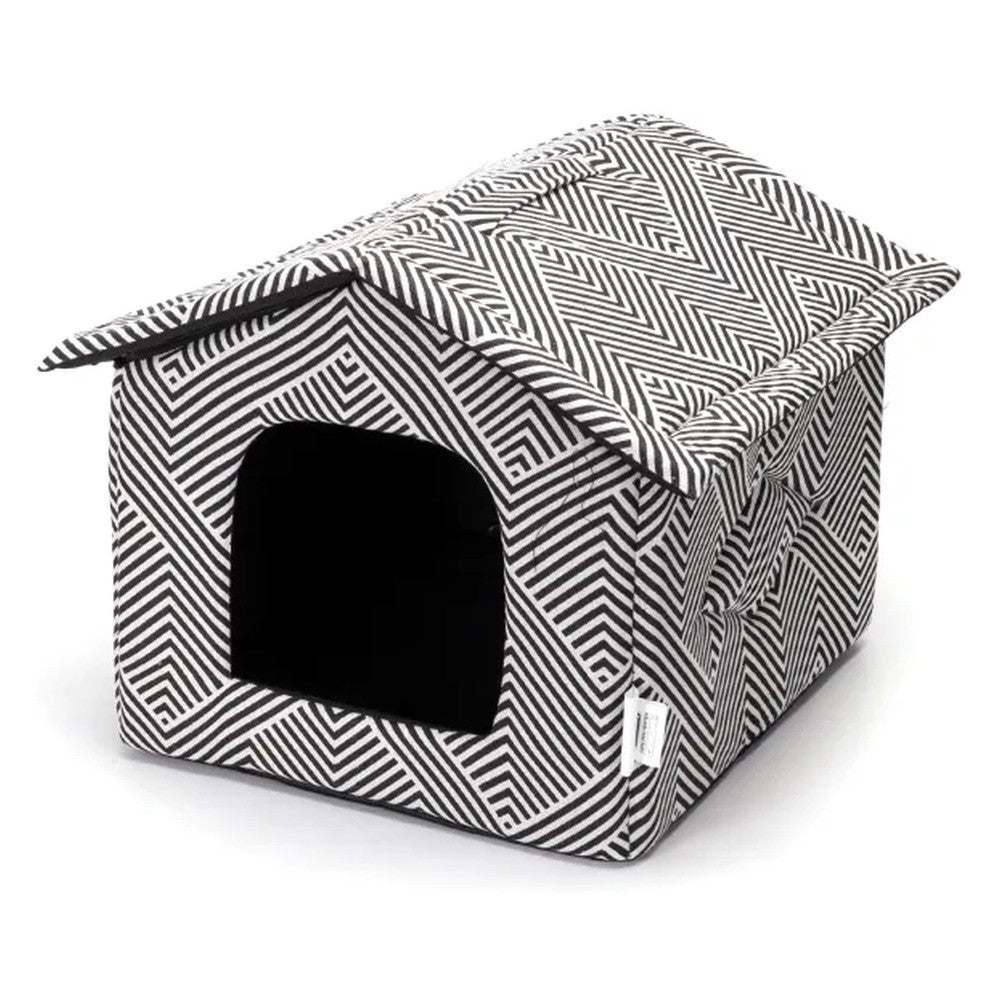 Cuccia a casetta in tessuto, fantasie assortite 53x50x43 cm - immagine 4