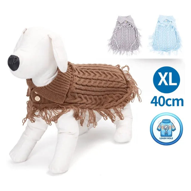 Maglione con risvolto per cani colori assortiti TG. XL