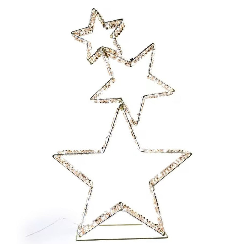Decorazione Natalizia Set 3 Stelle in Metallo da appoggio
