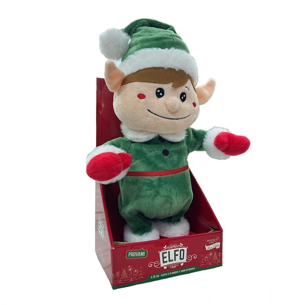 Elfo Natalizio con Musica e Movimento H.30 cm - immagine 3