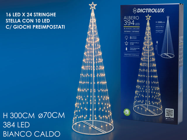 Albero di Natale luminoso 3 metri con 384 LED