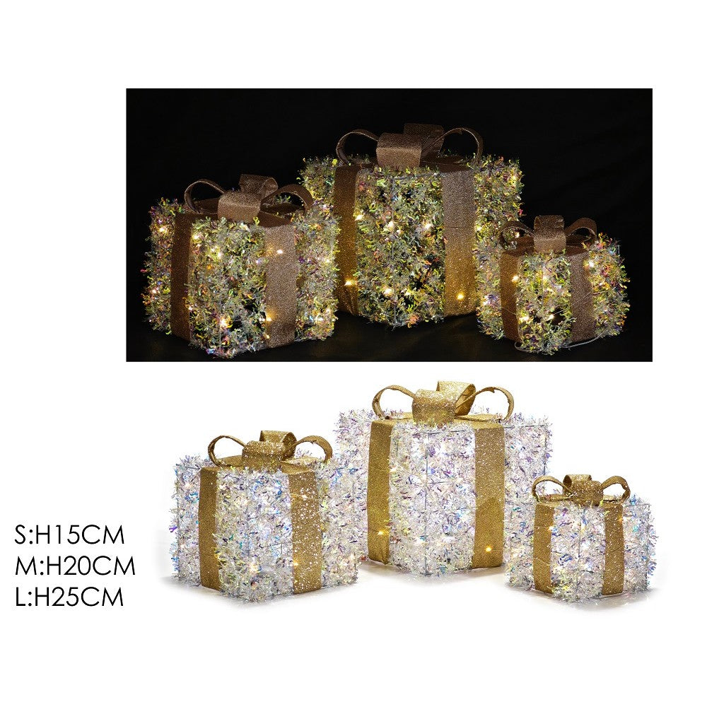 Pacchi Regalo con Led Set 3 pz