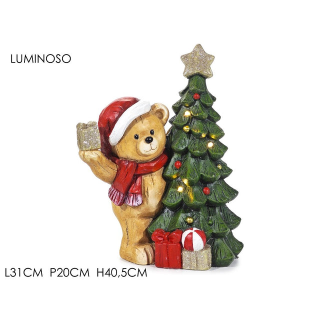 Decorazione Natalizia Orso Luminoso 31x20x40,5 cm